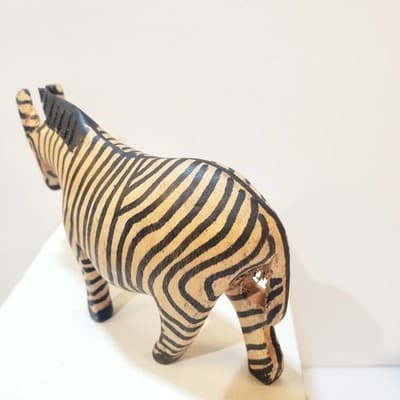 Vintage Hand-carved Wood Wooden Zebra Figurine Hand Painted Grasslands Africa - Thumbnail 4