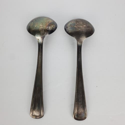 Set of 2 Vtg Albert Pick Co. Inc. Silver Plated Child's Spoon Engraved KOSHER - Thumbnail 6