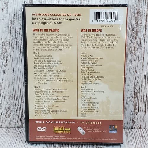 Great WWII Campaigns (DVD, 2007, 4-Disc Set) New Sealed - Thumbnail 2