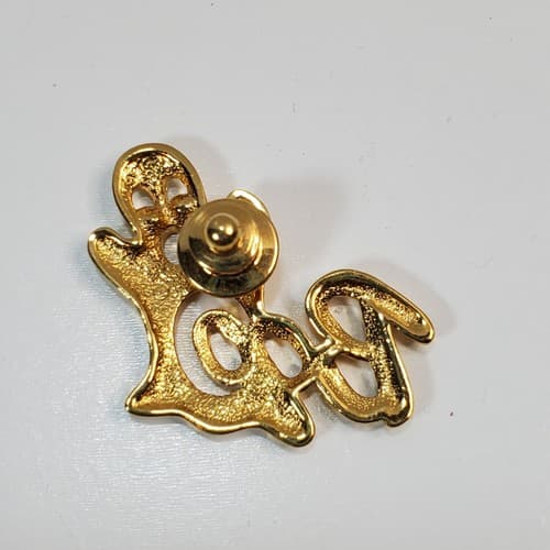 BOO Halloween Gold Tone And Clear Rhinestones Ghost Lapel Hat Tie Tack Pin - Thumbnail 2