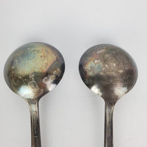 Set of 2 Vtg Albert Pick Co. Inc. Silver Plated Child's Spoon Engraved KOSHER - Thumbnail 8