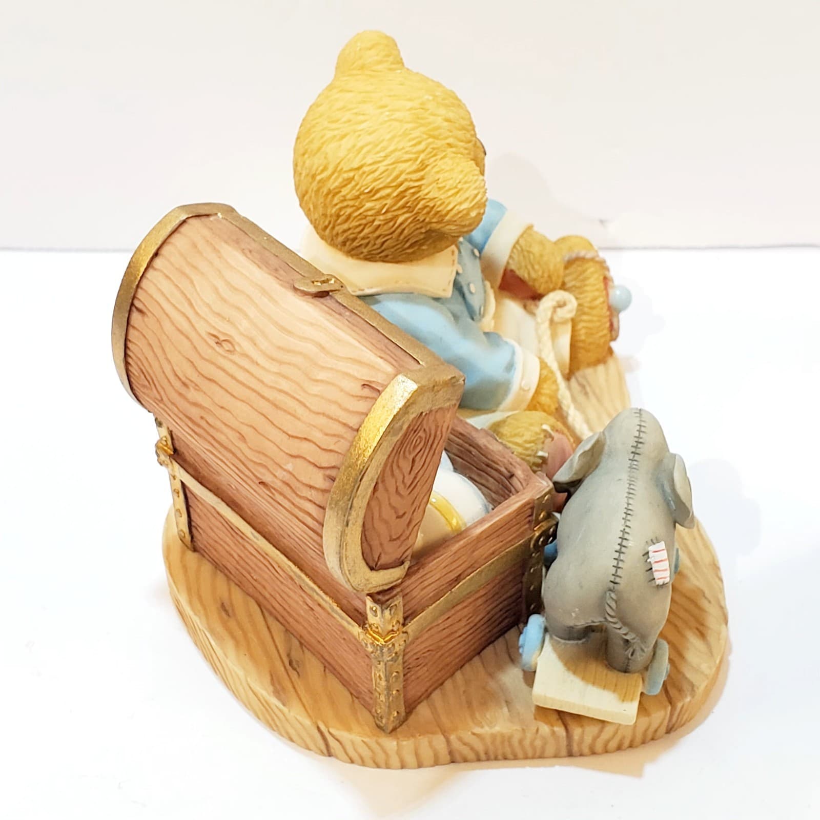 Vtg 1999 Cherished Teddies Wilfred Lifetime of Friendship Trunk Full Figurine - Thumbnail 5