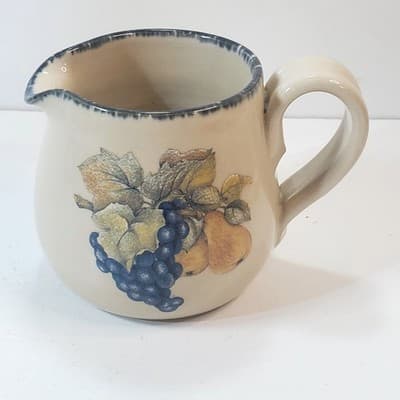 Vintage Home & Garden Party Ltd Stoneware 2003 Fruit Grapes Pears Creamer