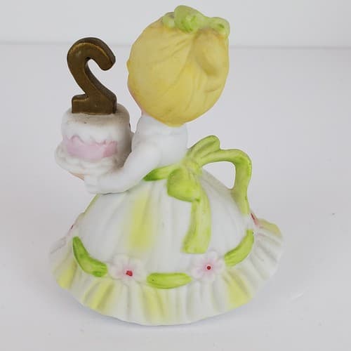 Vtg Lefton Birthday Girl Figurine with Cake Age 2 Blonde 2nd Birthday # 549-2 - Thumbnail 3