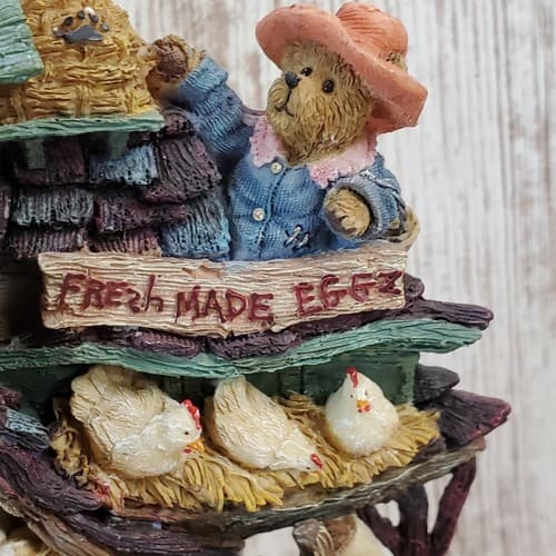 Boyds Bears Danbury Mint Farmers Market Collector Apple Shaped Clock Retired - Thumbnail 6