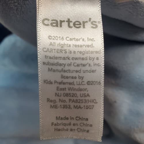 Carters Turtle Striped Lovey Security Blanket Baby Plush Soft Toy Blue Green 13" - Thumbnail 5