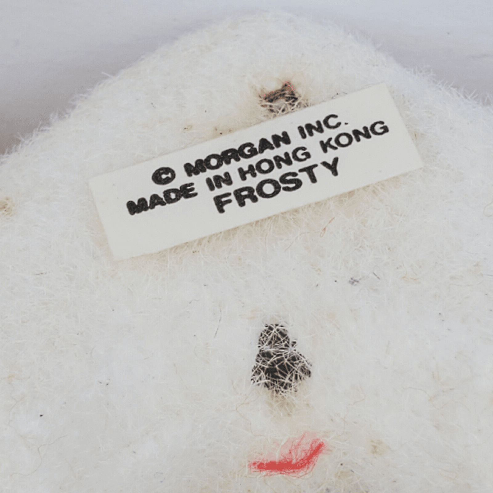 2 Vtg Morgan Inc Duffy Dog and Frosty Bear Flocked Christmas Ornaments Hong Kong - Thumbnail 7