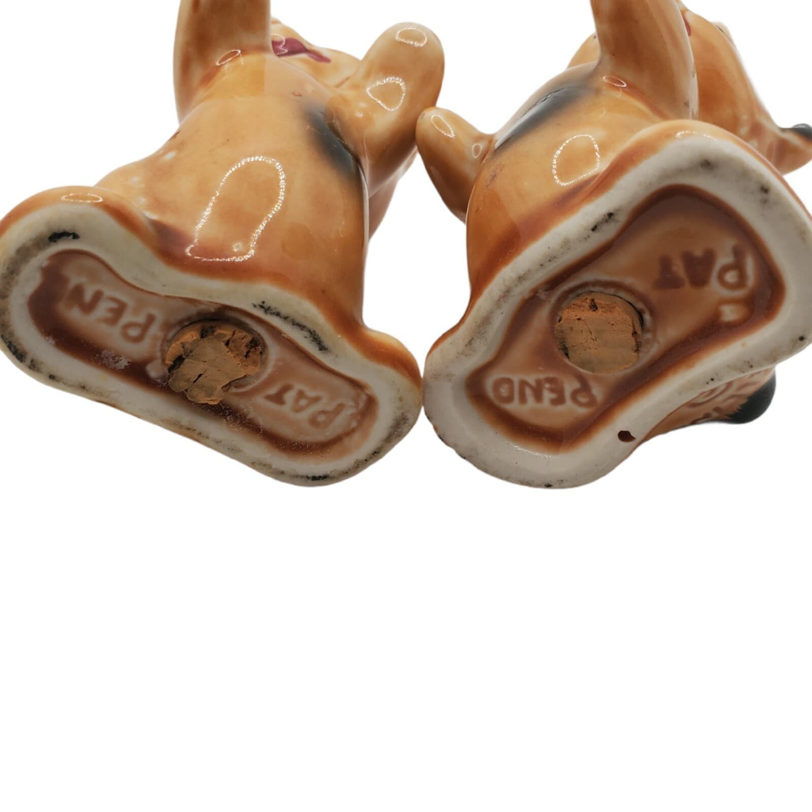 Vintage Van Tellingen Bear Hug Porcelain Tan Salt & Pepper Shakers Retro Kitsch - Thumbnail 6