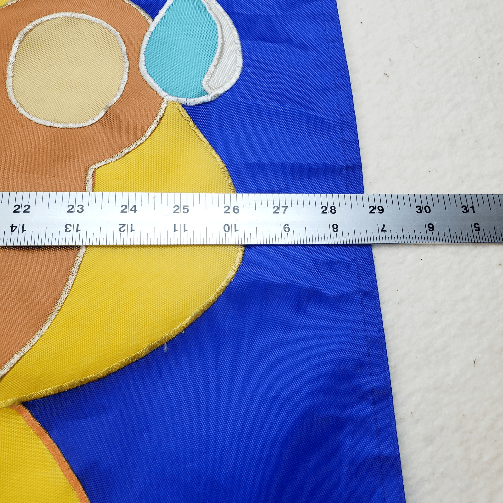 Vtg 1997 NCE Garden Flag Teddy Bear In Raincoat w/ Umbrella Nylon Banner 29 x 43 - Thumbnail 5