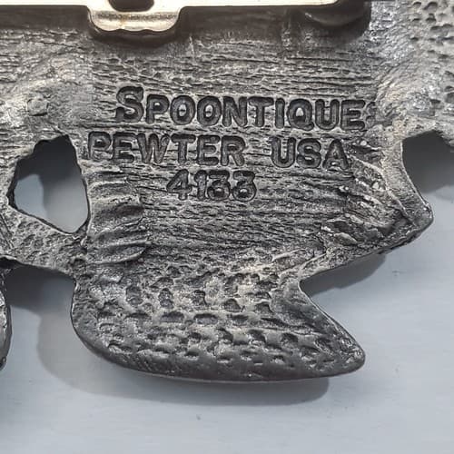 Vintage Spoontiques Pewter Gardening Water Can Sunflower Spring Brooch Pin #4133 - Thumbnail 3