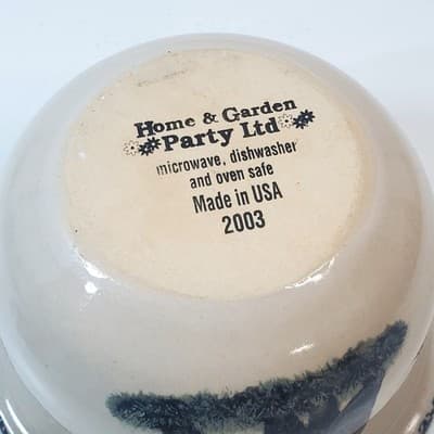 Vtg 2003 Home & Garden Party Ltd Stoneware Soup Cereal Bowl Sponge Bear Design - Thumbnail 5