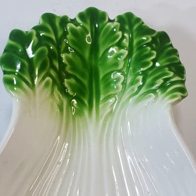 Vintage Celery Bok Choy Shaped Ceramic Bowl Dish Vegetable Decor Made In Japan - Thumbnail 2
