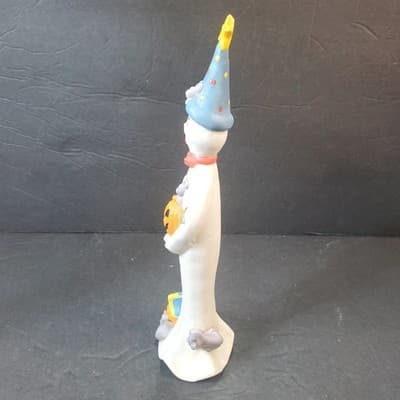 Vtg 1995 Fabri-Center Ceramic Skinny Halloween Ghost Holding Pumpkin Mice Decor - Thumbnail 3
