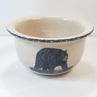 Vtg 2003 Home & Garden Party Ltd Stoneware Soup Cereal Bowl Sponge Bear Design