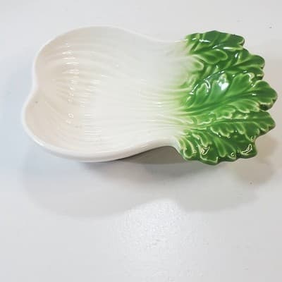 Vintage Celery Bok Choy Shaped Ceramic Bowl Dish Vegetable Decor Made In Japan - Thumbnail 3