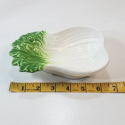 Vintage Celery Bok Choy Shaped Ceramic Bowl Dish Vegetable Decor Made In Japan - Thumbnail 9