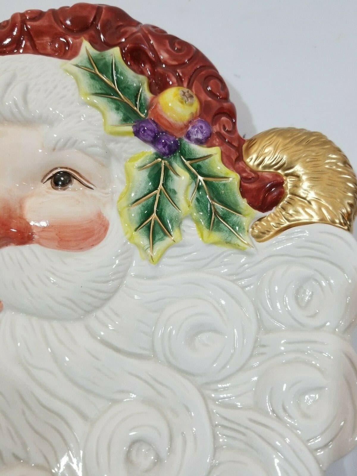 Fitz & Floyd Essentials Christmas Santa Face Canape Dish Plate Wall Decor - Thumbnail 6