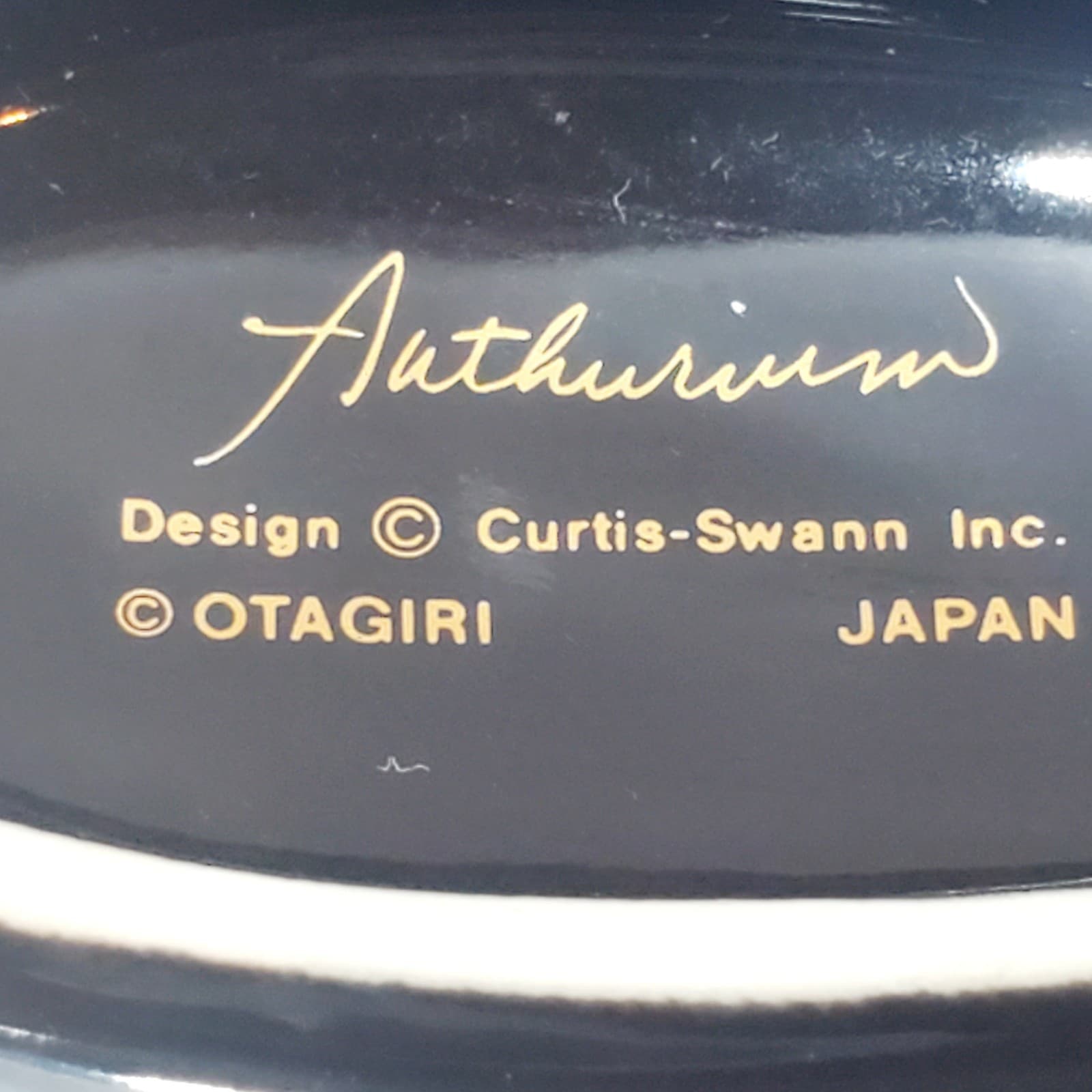 Otagiri Authurium Ceramic Trinket Box Designed by Curtis-Swann Inc Japan - Thumbnail 5