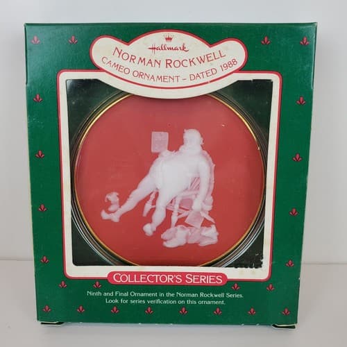 Vintage Hallmark Norman Rockwell Cameo Series Christmas Ornament 1988 Santa