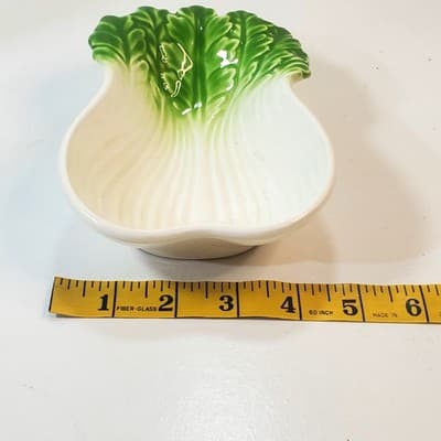 Vintage Celery Bok Choy Shaped Ceramic Bowl Dish Vegetable Decor Made In Japan - Thumbnail 10