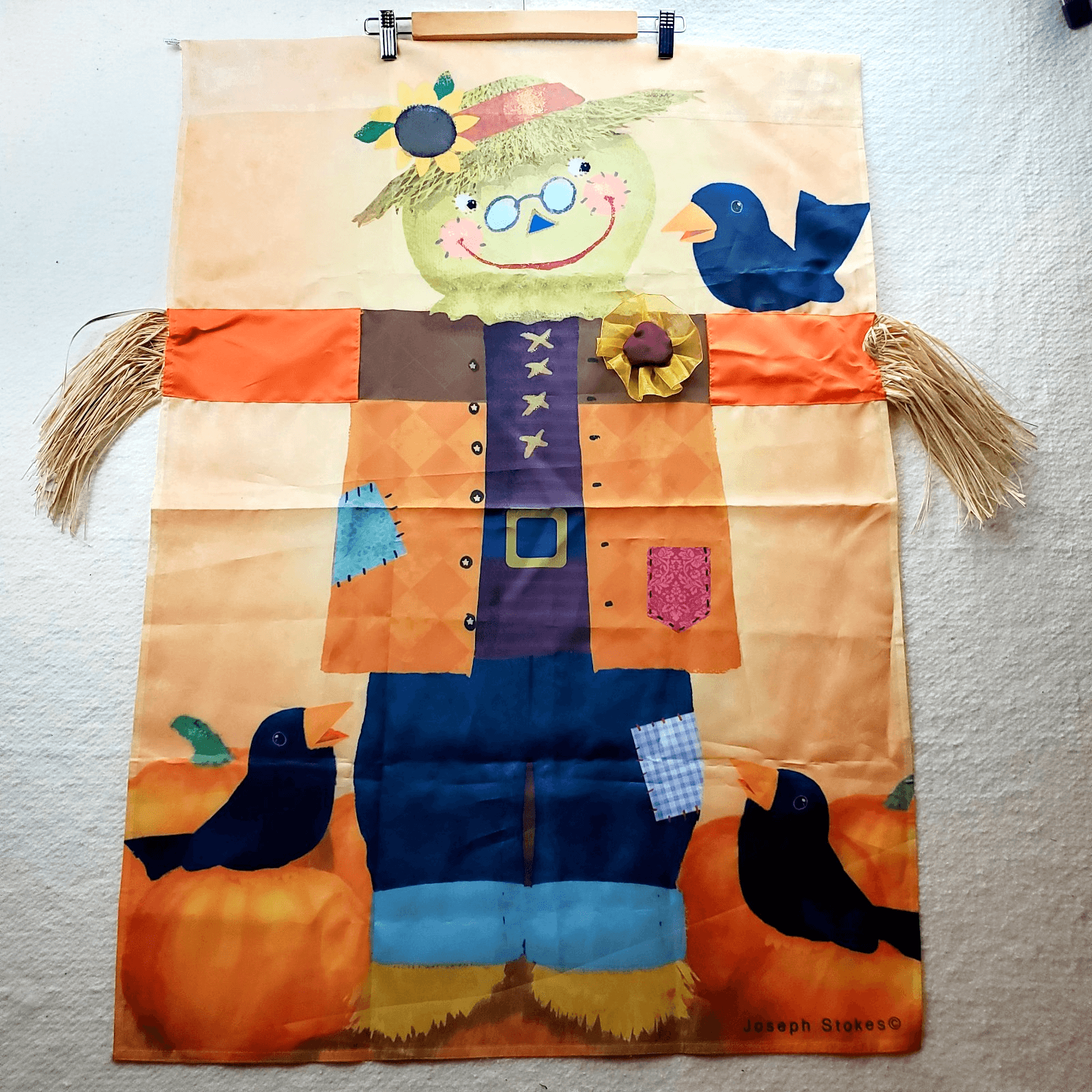 NCE Joseph Stokes Polyester Scarecrow Crows Outdoor Flag Banner 28.5” X 39.5”