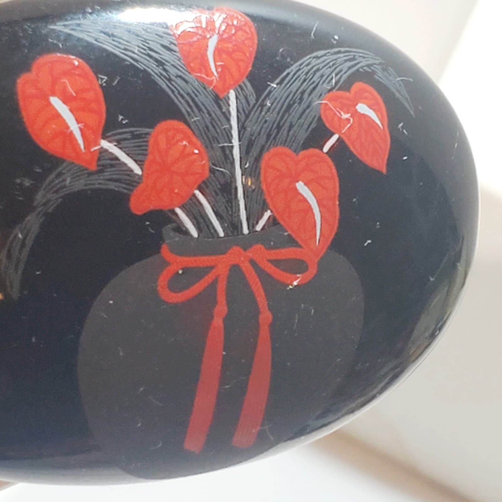 Otagiri Authurium Ceramic Trinket Box Designed by Curtis-Swann Inc Japan - Thumbnail 2