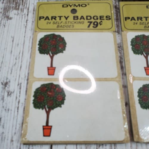 Vintage 1967 Dymo Party Name Badges Self Sticking Labels 24 Pack Lot of 4 NOS - Thumbnail 3