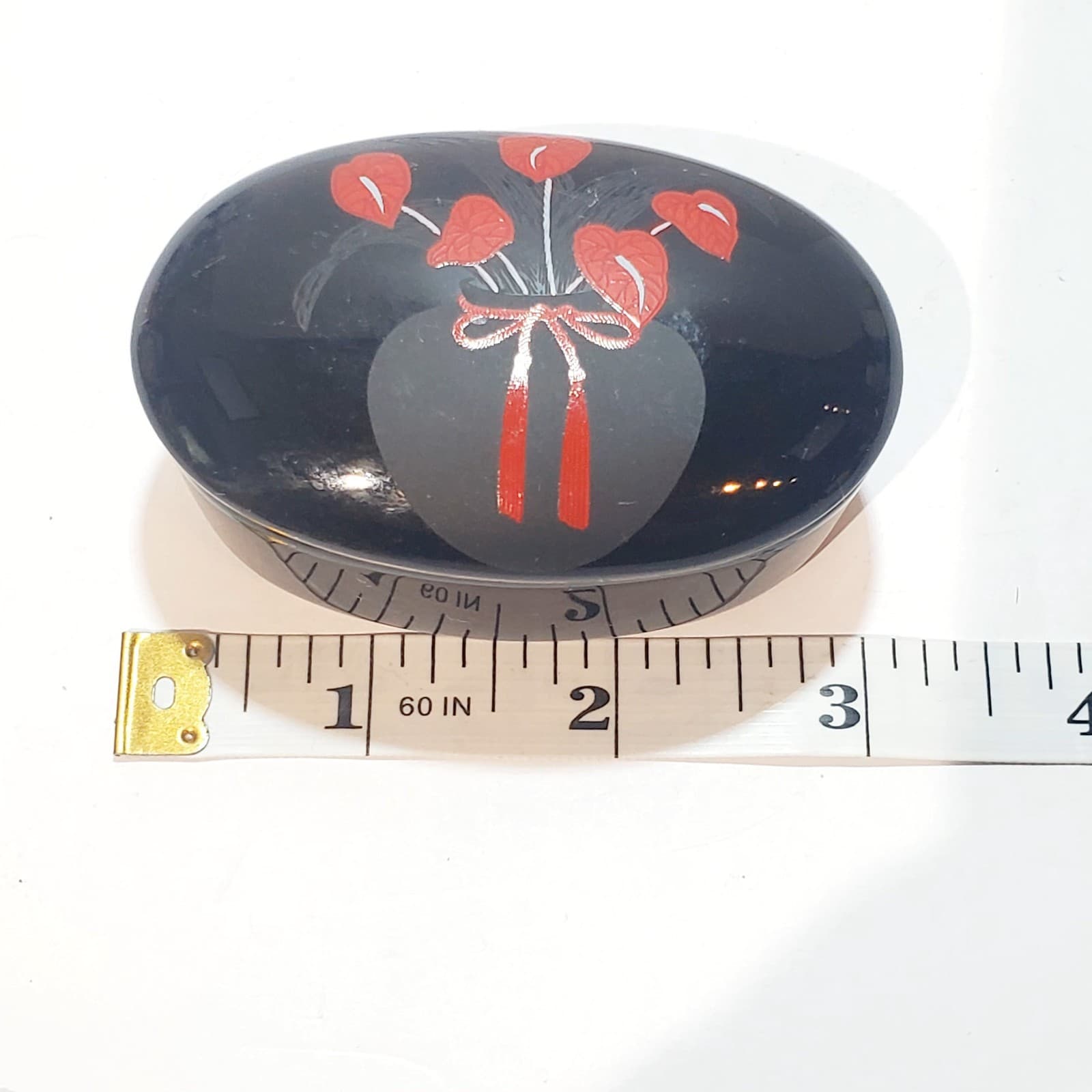 Otagiri Authurium Ceramic Trinket Box Designed by Curtis-Swann Inc Japan - Thumbnail 9