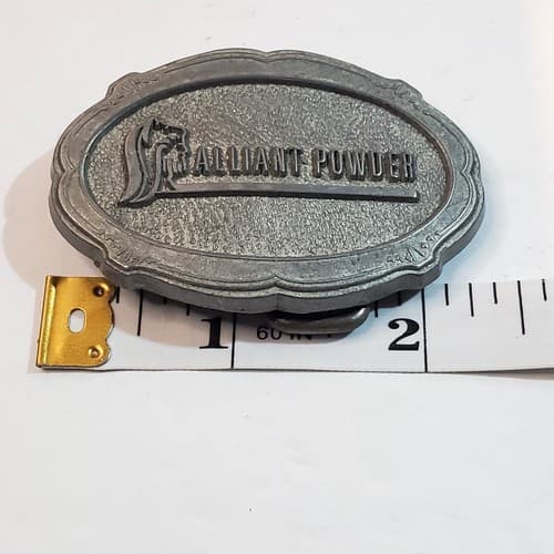 Vintage 1995 Pewter Tone Alliant Powder Belt Buckle Limited Edition Made In USA - Thumbnail 5