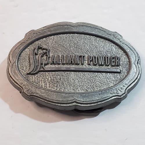 Vintage 1995 Pewter Tone Alliant Powder Belt Buckle Limited Edition Made In USA