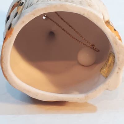 Vintage UCTCI Japan 3D Bisque Pottery Bell Tiger In Haystack Hand Painted - Thumbnail 6