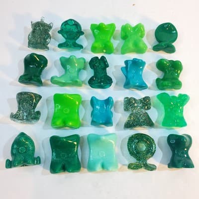 Vtg Mixed 1990's Gogos Crazy Bones Lot of 20 Various Shades of Green Collectible - Thumbnail 6