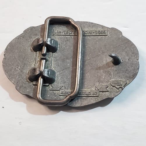 Vintage 1995 Pewter Tone Alliant Powder Belt Buckle Limited Edition Made In USA - Thumbnail 2