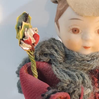 Vtg 1983 KURT ADLER Christmas Carol Charles Dickens Bisque Boy Figure Doll 5 in - Thumbnail 2