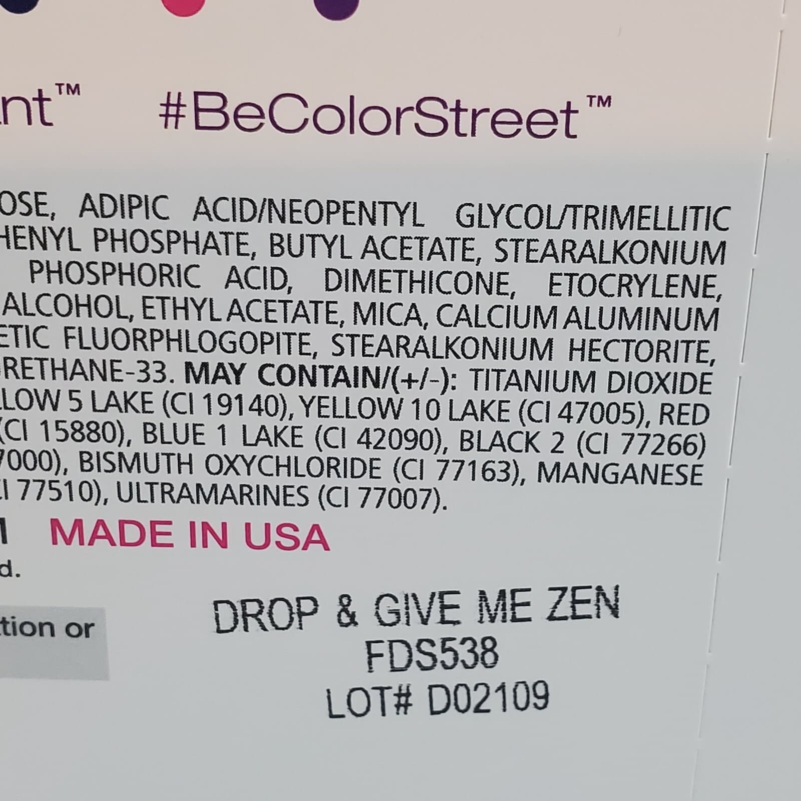 Color Street Nail Strips Drop and Give Me Zen 100% Real Nail Polish RETIRED NEW - Thumbnail 3