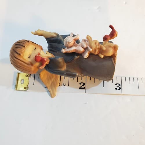 Vintage Plastic Angels with Birds Animals Bunnies Ornaments MCM 3" Tall - Thumbnail 7