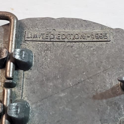 Vintage 1995 Pewter Tone Alliant Powder Belt Buckle Limited Edition Made In USA - Thumbnail 3