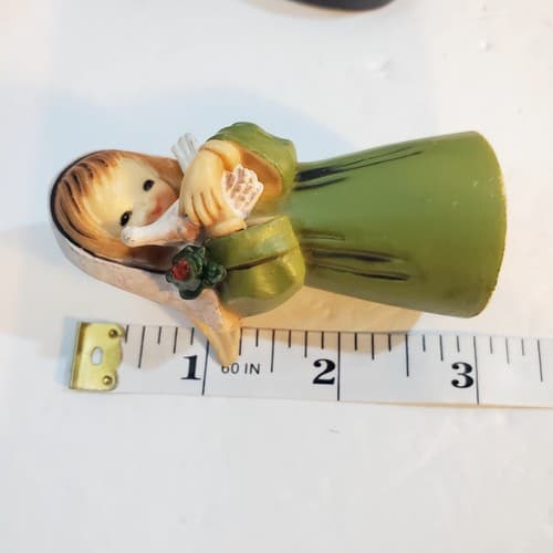 Vintage Plastic Angels with Birds Animals Bunnies Ornaments MCM 3" Tall - Thumbnail 6