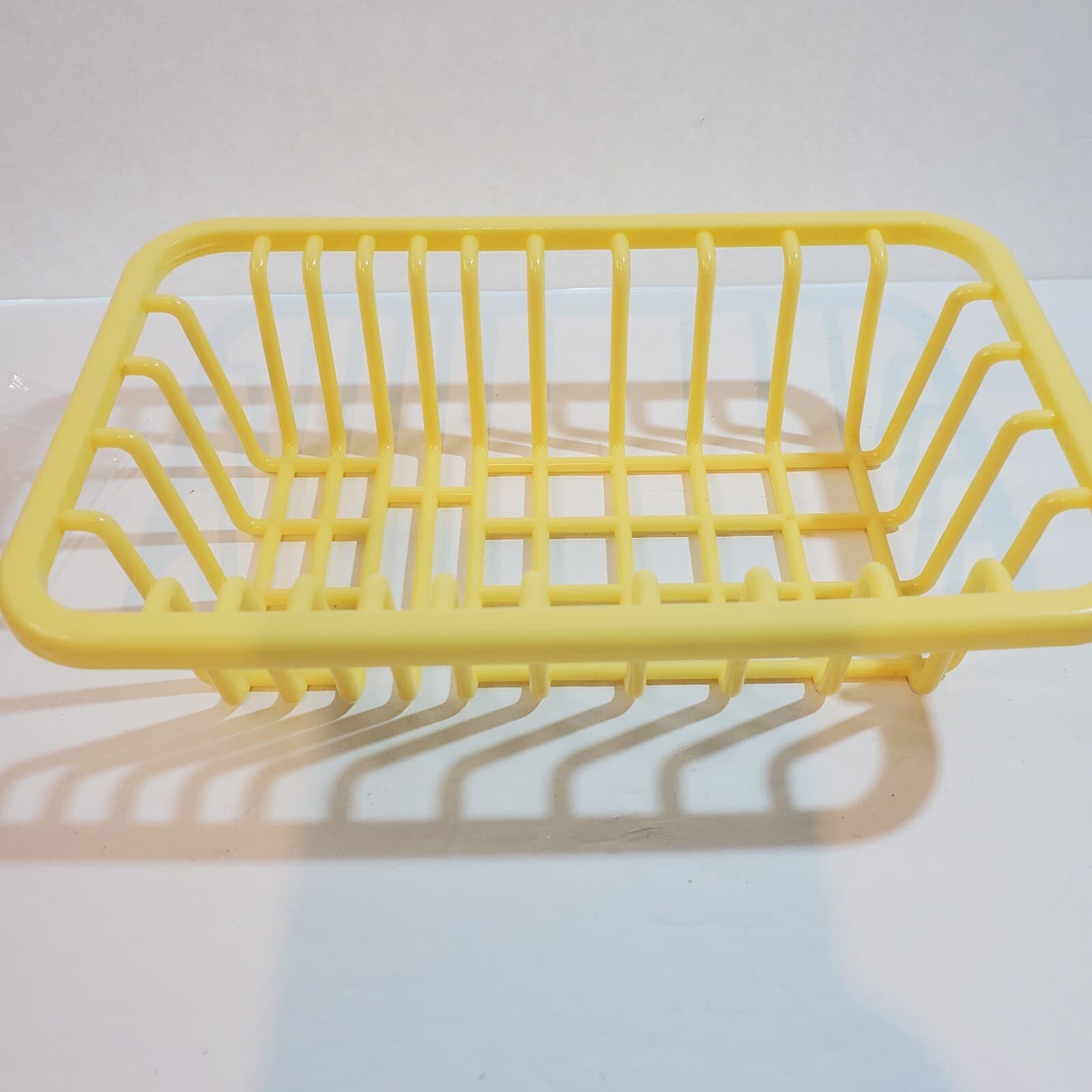 Vintage Greenbrier Intl Doll Toy Dish Drainer Yellow Plastic 4.5 in x 7 in - Thumbnail 3