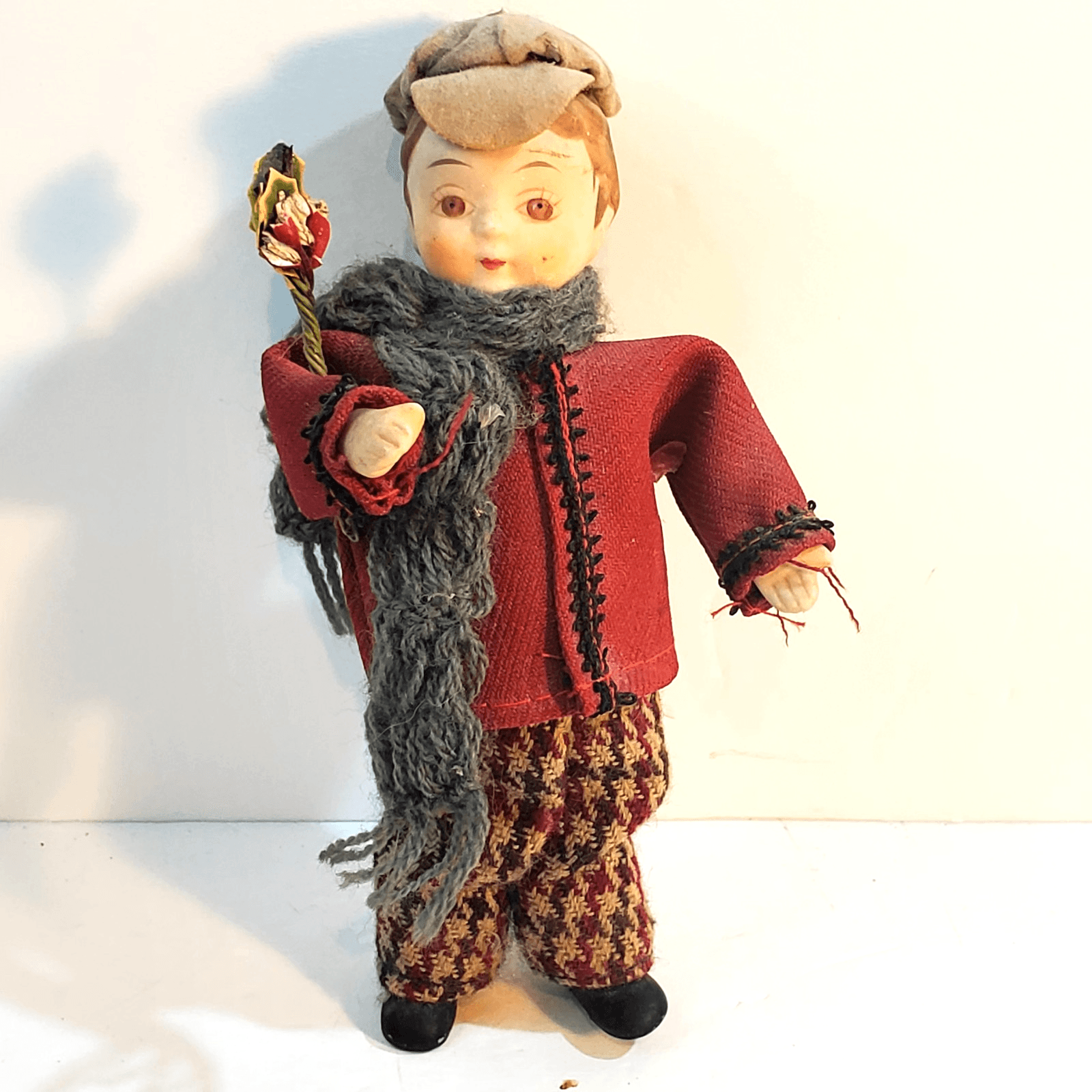 Vtg 1983 KURT ADLER Christmas Carol Charles Dickens Bisque Boy Figure Doll 5 in