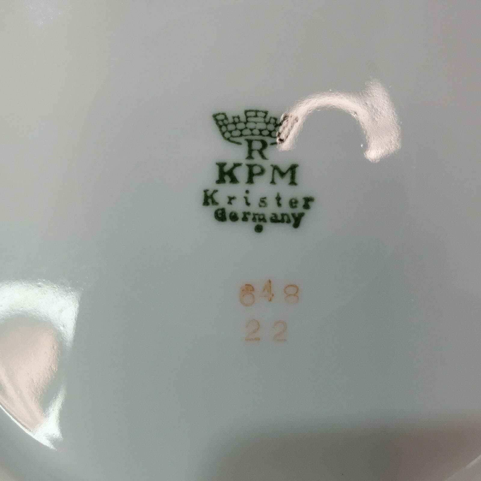 4 Vintage Royal Krister Germany KPM Dessert Plates Flowers With gold trim Floral - Thumbnail 6