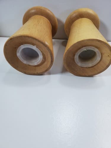 Vintage Wood Wooden Salt & Pepper Shaker Set Mushroom Shape Danish Modern MCM - Thumbnail 5