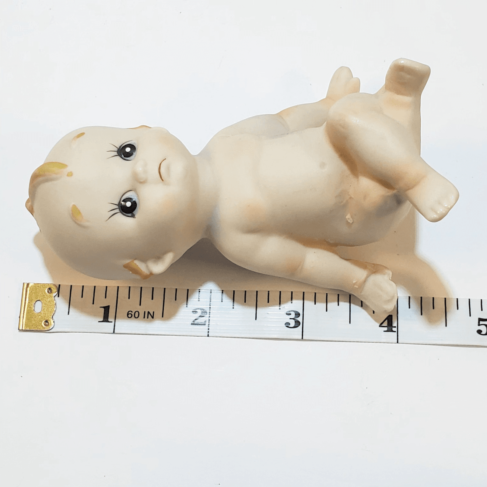 Vintage Kewpie Sitting Thinking Bisque Blue Wing Cherub Figurine Made In Japan - Thumbnail 6