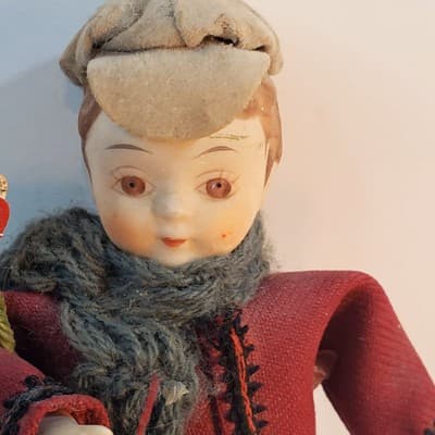 Vtg 1983 KURT ADLER Christmas Carol Charles Dickens Bisque Boy Figure Doll 5 in - Thumbnail 3