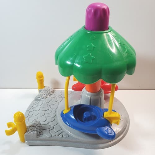 Little People Amusement Park Ride Airplane Rocket Ship Spins Mattel 2002 Plastic