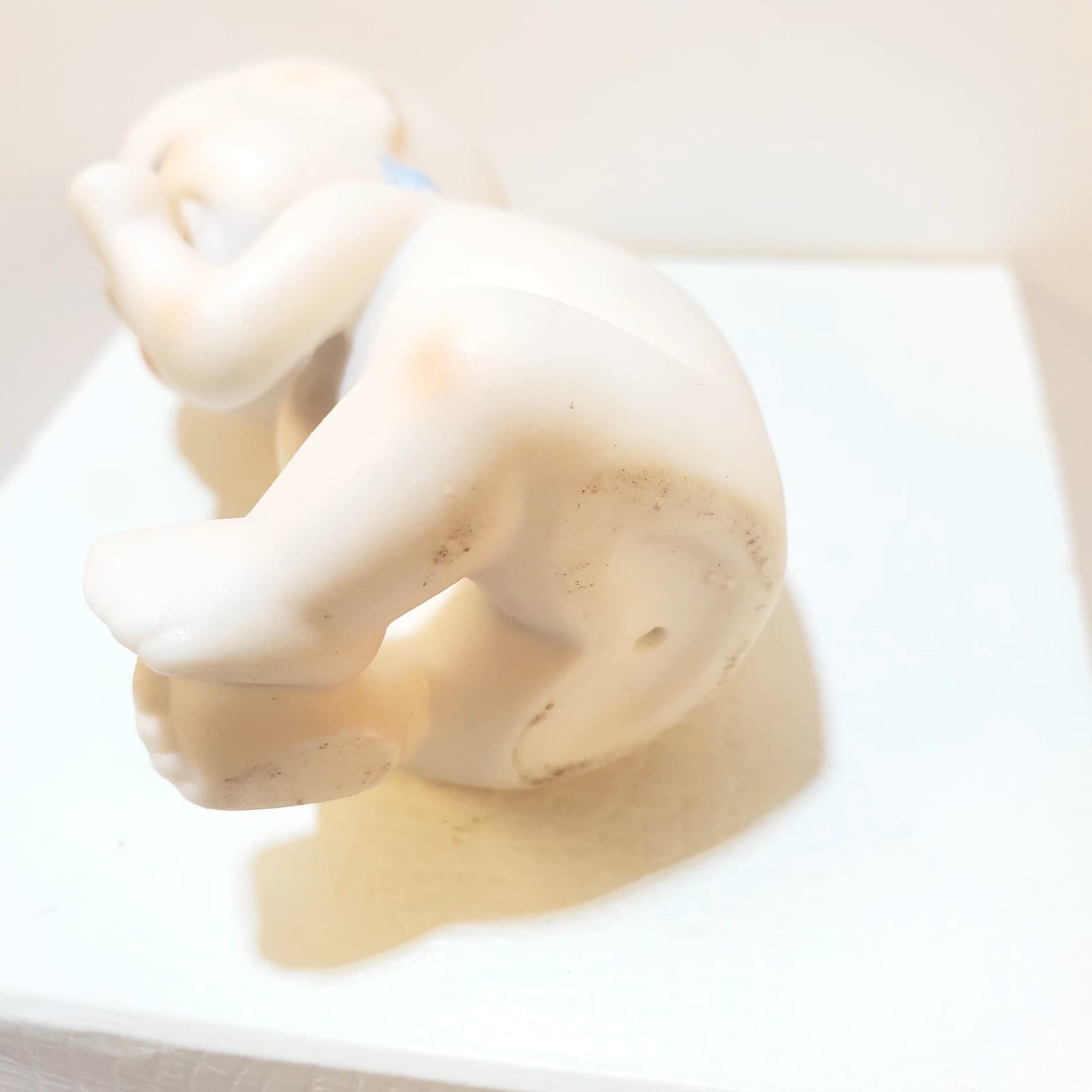 Vintage Kewpie Sucking Thumb Bisque Blue Wing Cherub Figurine Made In Japan - Thumbnail 5