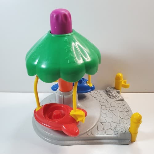 Little People Amusement Park Ride Airplane Rocket Ship Spins Mattel 2002 Plastic - Thumbnail 3