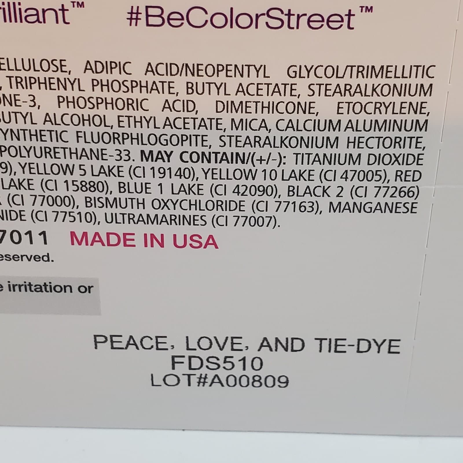 Color Street Nail Strips Peace Love and Tie Dye 100% Real Polish RETIRED NEW - Thumbnail 3