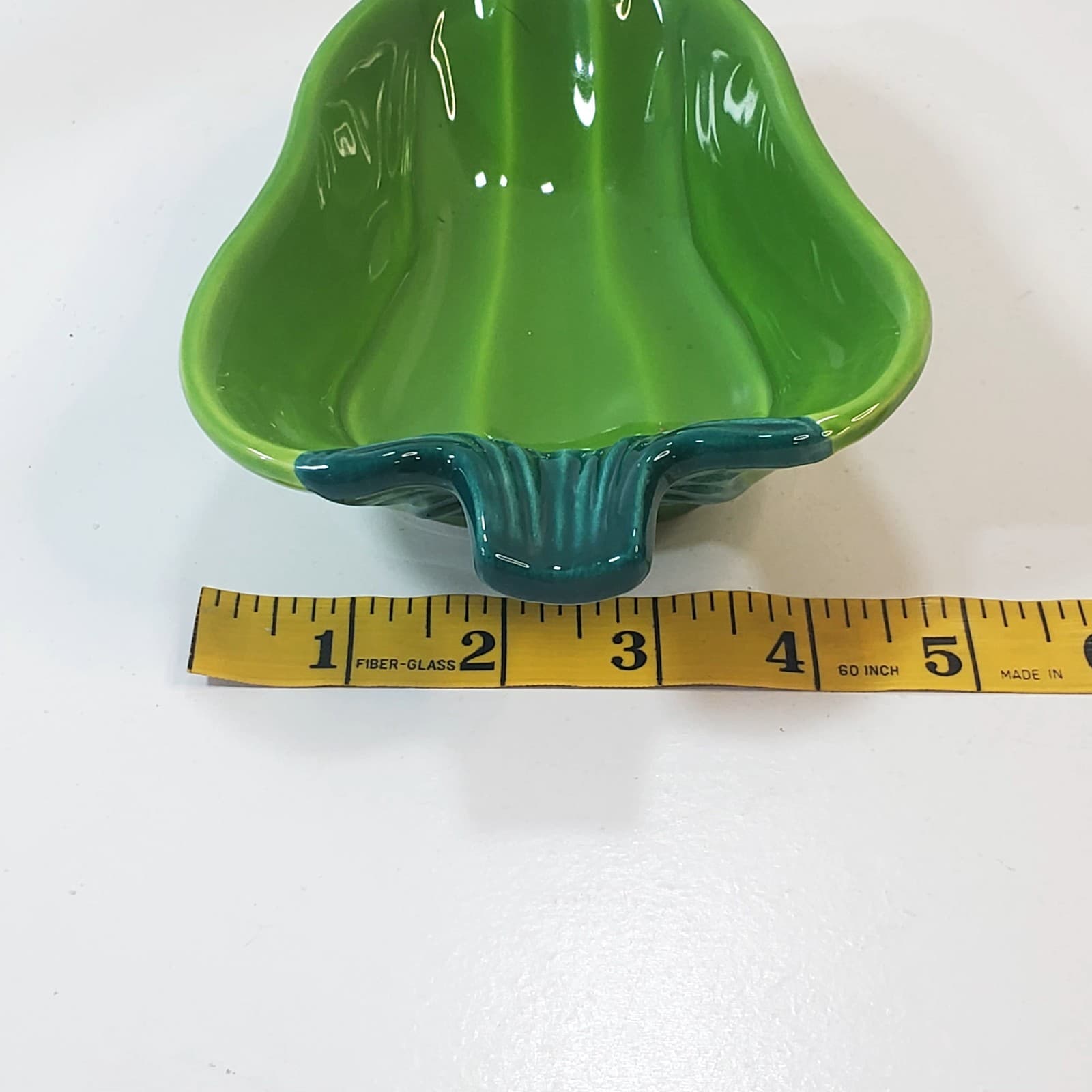 Vintage Green Pepper Shaped Ceramic Bowl Dish Vegetable Decor Made In Japan - Thumbnail 9