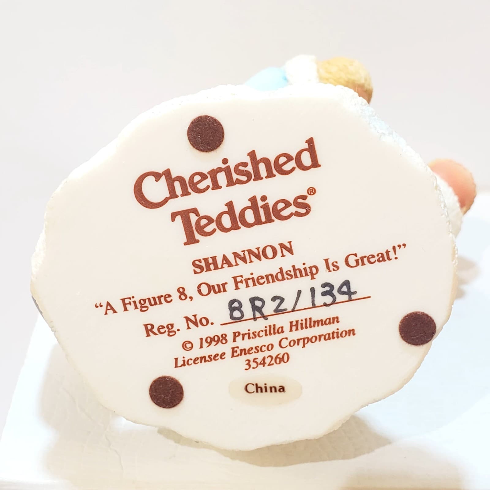 Vintage 1998 Cherished Teddies Shannon Figure 8 Friendship Is Great Figurine - Thumbnail 5